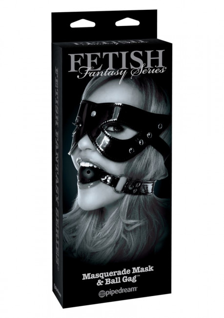 Лаковый комплект MASQUERADE MASK & BALL GAG, Pipedream Лаковый комплект MASQUERADE MASK & BALL GAG, Pipedream
