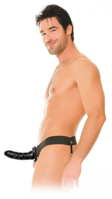 Полый страпон унисекс черного цвета For Him or Her Hollow Strap-On - 15 см., Pipedream