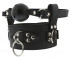 Черный кляп-шар с отверстиями и ошейником BREATHABLE BALL GAG WITH COLLAR, Dream Toys