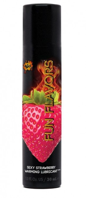 Разогревающий лубрикант Fun Flavors 4-in-1 Sexy Strawberry с ароматом клубники - 30 мл., Wet International Inc.