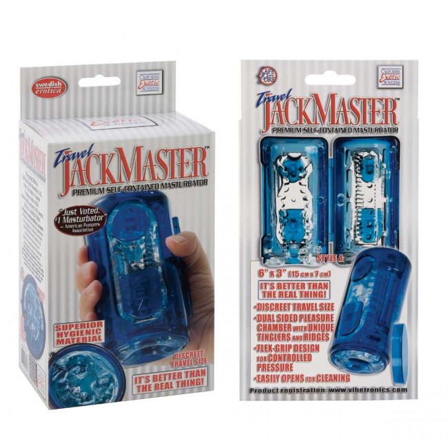 Гелевый голубой супер-мастурбатор Travel JackMaster , California Exotic Novelties