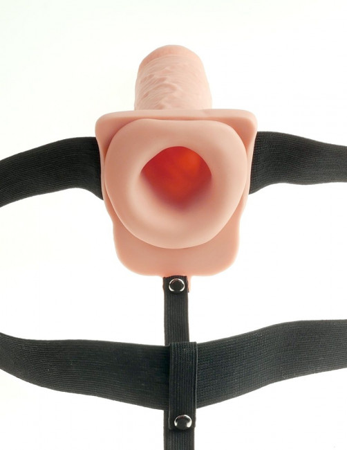 Телесный перезаряжаемый вибрострапон 11" Hollow Rechargeable Strap-on with Balls - 30 см. Телесный перезаряжаемый вибрострапон 11" Hollow Rechargeable Strap-on with Balls - 30 см.