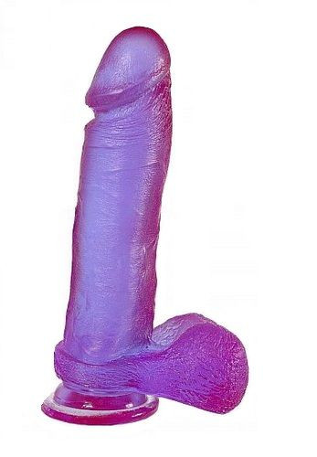 Фиолетовый фаллос на присоске CRYSTAL JELLIES - 20,5 см., Doc Johnson Фиолетовый фаллос на присоске CRYSTAL JELLIES - 20,5 см., Doc Johnson