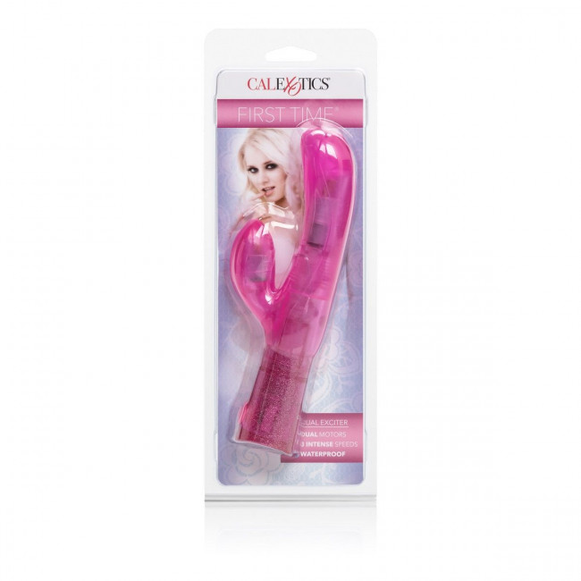 Розовый вибромассажер First Time Dual Exciter , California Exotic Novelties Розовый вибромассажер First Time Dual Exciter , California Exotic Novelties
