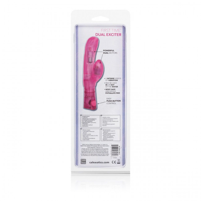 Розовый вибромассажер First Time Dual Exciter , California Exotic Novelties Розовый вибромассажер First Time Dual Exciter , California Exotic Novelties