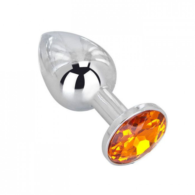 Мини-плаг из стали с оранжевым кристаллом Juicy Orange - 6,5 см., Erotic Fantasy Мини-плаг из стали с оранжевым кристаллом Juicy Orange - 6,5 см., Erotic Fantasy