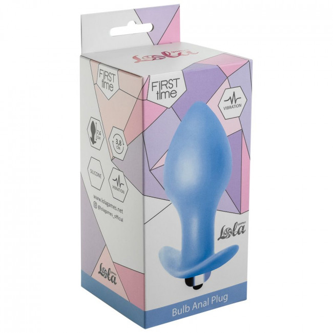 Голубая анальная вибропробка Bulb Anal Plug - 10 см., Lola toys Голубая анальная вибропробка Bulb Anal Plug - 10 см., Lola toys