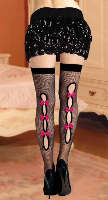 Кокетливые чулки с вырезами и контрастными бантами, Dolce Piccante Lingerie