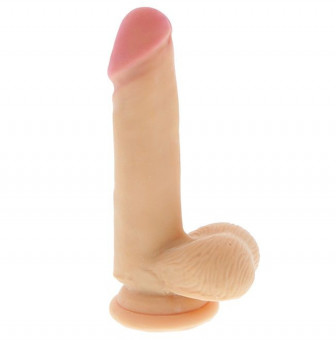 Реалистичный фаллоимитатор REALSTUFF 6.5INCH DONG W. SCROTUM - 16,5 см., Dream Toys