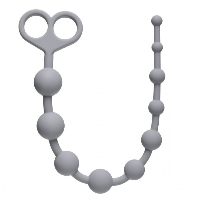 Серая анальная цепочка Orgasm Beads - 33,5 см., Lola toys