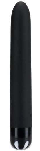 Черный гладкий вибромассажер Aqua Silk - 15,5 см.
