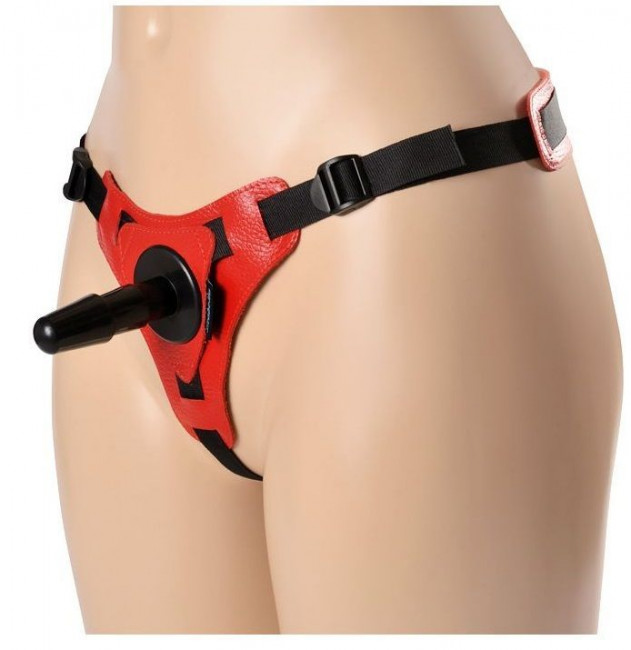 Красно-чёрные трусики с плугом HARNESS Trapper - размер M-XL, Sitabella Красно-чёрные трусики с плугом HARNESS Trapper - размер M-XL, Sitabella