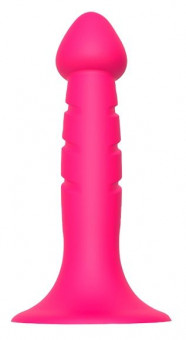 Розовая анальная пробка-фаллос CARVED PLUG - 13,5 см., Dream Toys