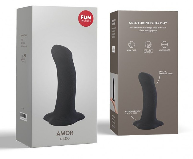 Чёрный фаллоимитатор Amor - 14,6 см., Fun Factory Чёрный фаллоимитатор Amor - 14,6 см., Fun Factory