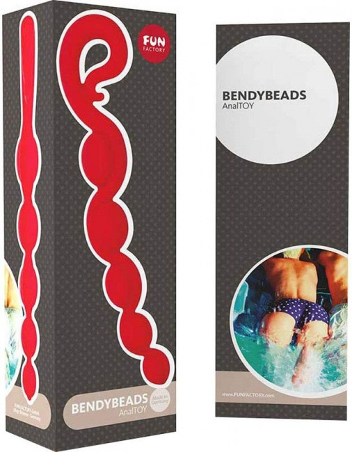 Красная анальная цепочка Bendybeads, Fun Factory