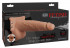 Телесный полый страпон с имитацией эякуляции 7.5" Hollow Squirting Strap-On with Balls Flesh - 21,6 см.