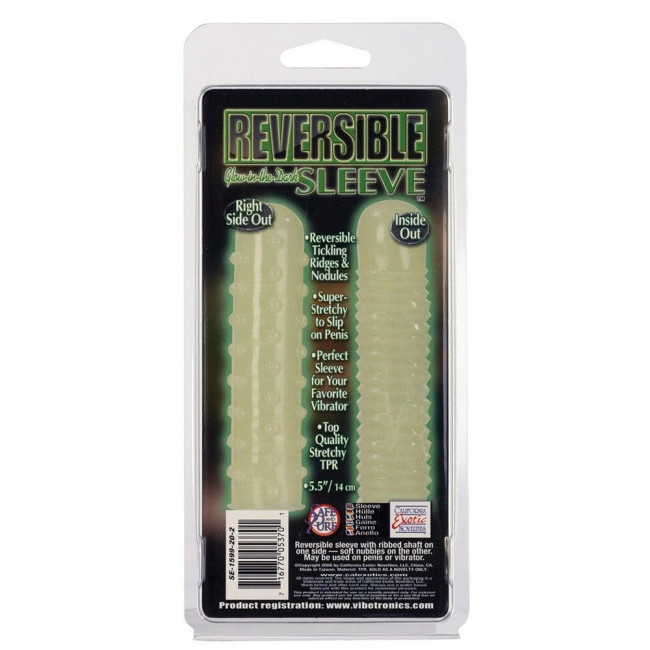 Двусторонняя, светящаяся в темноте насадка Glow in the Dark Reversible Sleeve - 14 см., California Exotic Novelties