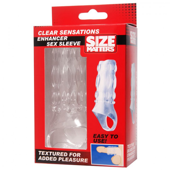 Насадка на пенис с кольцом для мошонки Clear Sensations Enhancer Sex Sleeve - 11,5 см., XR Brands Насадка на пенис с кольцом для мошонки Clear Sensations Enhancer Sex Sleeve - 11,5 см., XR Brands