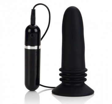 Чёрная анальная пробка 10-Function Adonis Vibrating Probes - 14 см., California Exotic Novelties