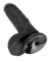 Чёрный фаллоимитатор с мошонкой 7" Cock with Balls - 19,4 см., Pipedream