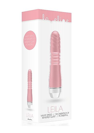 Розовый вибратор Leila с рёбрышками посередине - 15 см., Shots Media BV Розовый вибратор Leila с рёбрышками посередине - 15 см., Shots Media BV