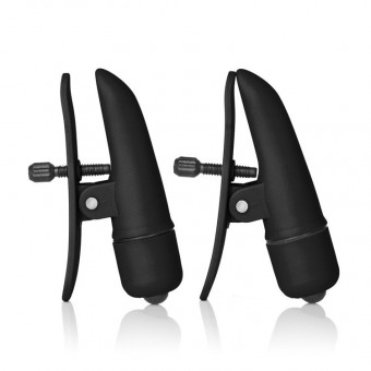 Чёрные виброклипсы на соски Nipple Play Nipplettes, California Exotic Novelties