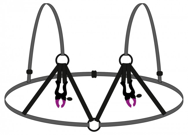 Декоративный бюстгальтер с зажимами на соски Bra with silicone nipple clamps, Orion Декоративный бюстгальтер с зажимами на соски Bra with silicone nipple clamps, Orion