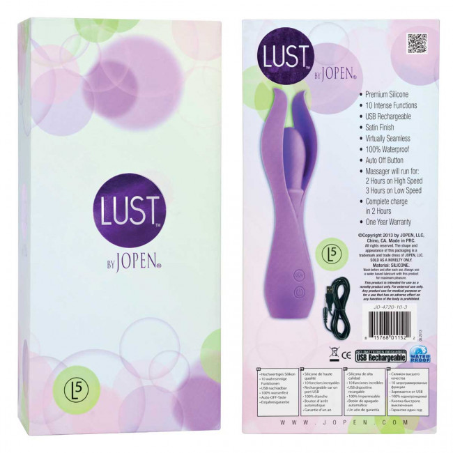 Малый фиолетовый вибратор с лепестками Lust by JOPEN L5, Jopen