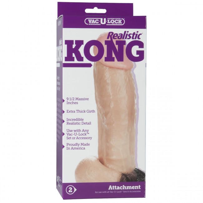Крупная насадка Vac-U-Lock Realistic Kong - 23 см., Doc Johnson Крупная насадка Vac-U-Lock Realistic Kong - 23 см., Doc Johnson