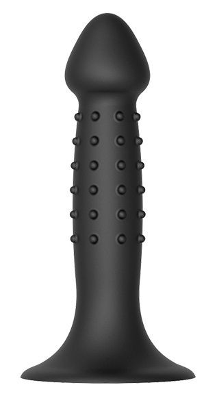Черный анальный фаллоимитатор NUBBED PLUG - 13,5 см., Dream Toys