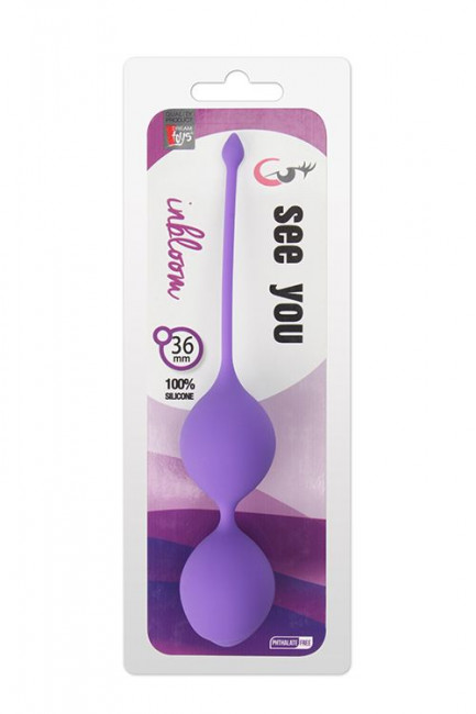 Фиолетовые вагинальные шарики SEE YOU IN BLOOM DUO BALLS 36MM, Dream Toys
