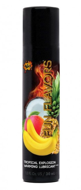 Разогревающий лубрикант Fun Flavors 4-in-1 Tropical Explosion с ароматом тропических фруктов - 30 мл., Wet International Inc.