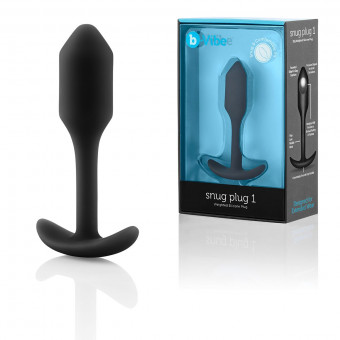 Чёрная пробка для ношения B-vibe Snug Plug 1 - 9,4 см., b-Vibe