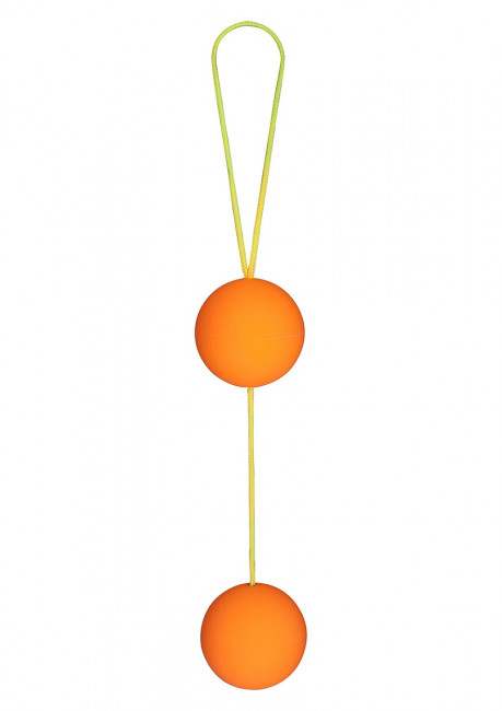 Веселенькие оранжевые вагинальные шарики Funky love balls, Toy Joy