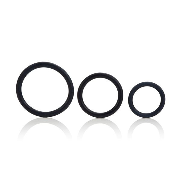 Набор чёрных эрекционных колец Tri-Ring, California Exotic Novelties