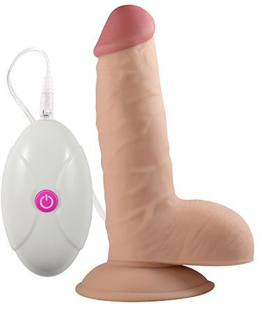 Реалистичный вибратор с пультом The Ultra Soft Dude - 19 см., Lovetoy