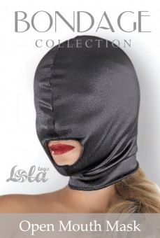 Чёрная шлем-маска Open Mouth Mask с вырезом для рта, Lola toys