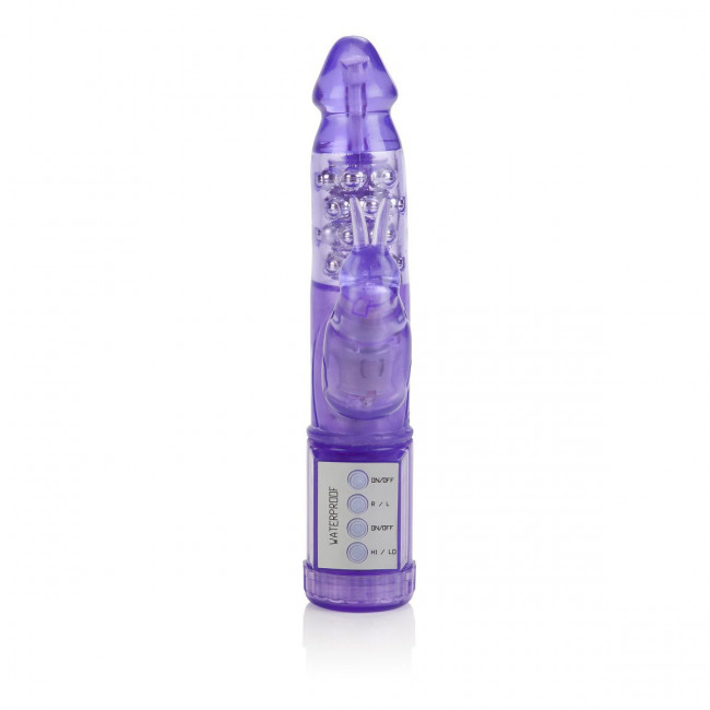 Фиолетовый вибромассажер My First Jack Rabbit с клиторальным кроликом - 21 см., California Exotic Novelties Фиолетовый вибромассажер My First Jack Rabbit с клиторальным кроликом - 21 см., California Exotic Novelties