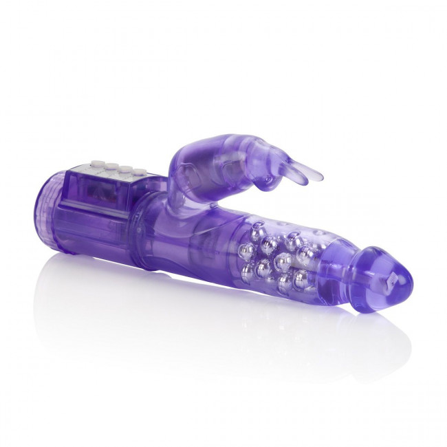 Фиолетовый вибромассажер My First Jack Rabbit с клиторальным кроликом - 21 см., California Exotic Novelties Фиолетовый вибромассажер My First Jack Rabbit с клиторальным кроликом - 21 см., California Exotic Novelties