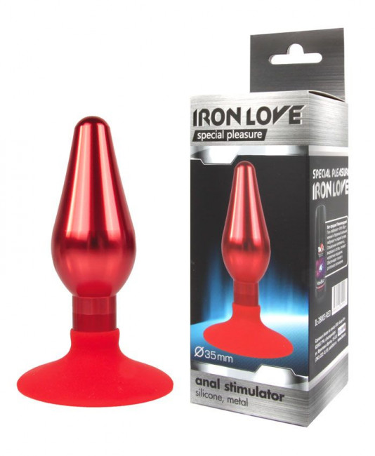 Красная конусовидная анальная пробка - 10 см., Bior toys
