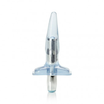 Голубая анальная пробка Vibrating High Intensity Probe - 9,5 см., California Exotic Novelties
