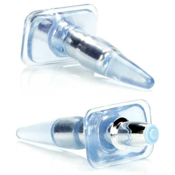 Голубая анальная пробка Vibrating High Intensity Probe - 9,5 см., California Exotic Novelties