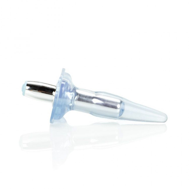 Голубая анальная пробка Vibrating High Intensity Probe - 9,5 см., California Exotic Novelties