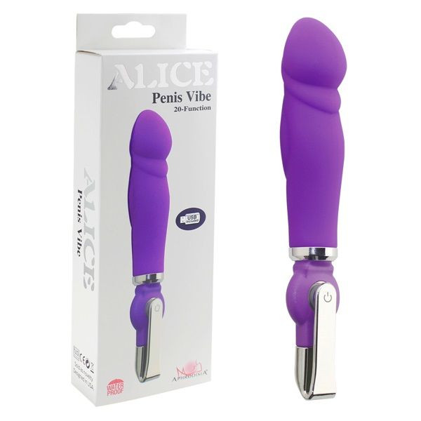 Фиолетовый вибратор ALICE 20-Function Penis Vibe - 17,5 см. Фиолетовый вибратор ALICE 20-Function Penis Vibe - 17,5 см.