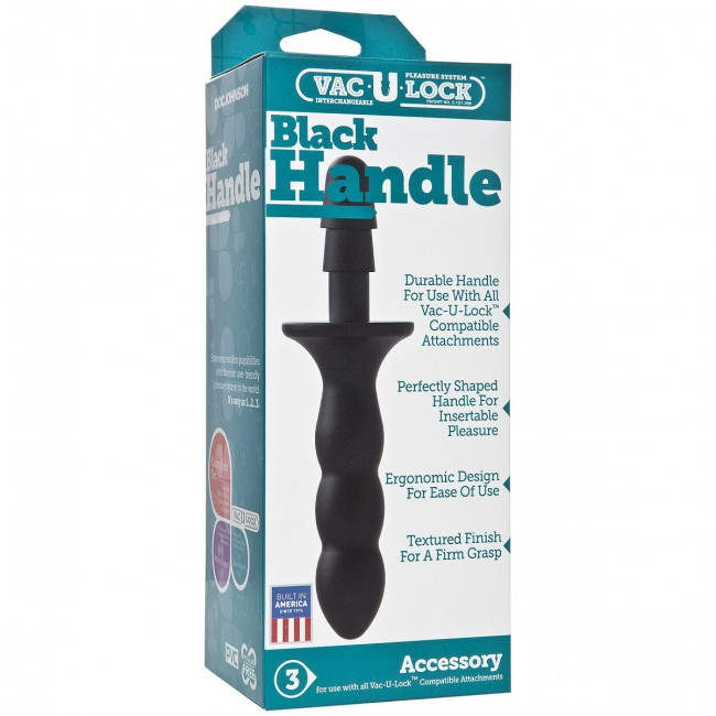 Рукоять с плагом для крепления насадок Vac-U-Lock Black Handle, Doc Johnson