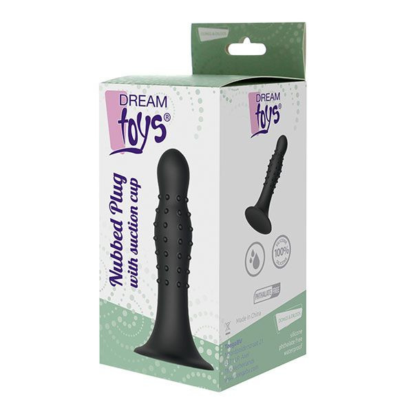 Черный анальный стимулятор NUBBED PLUG - 13,5 см., Dream Toys