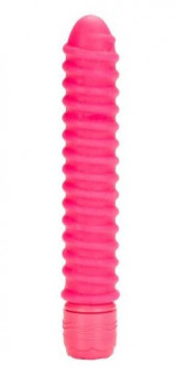 Розовый вибратор со спиралевидным рельефом Sorority Screw - 12,75 см., California Exotic Novelties