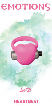 Розовое эрекционное виброкольцо Emotions Heartbeat Light pink , Lola toys