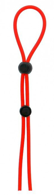 Красное лассо на пенис с двумя бусинами STRETCHY LASSO CAGE, Dream Toys