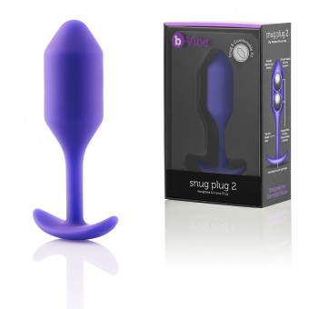 Фиолетовая пробка для ношения B-vibe Snug Plug 2 - 11,4 см., b-Vibe